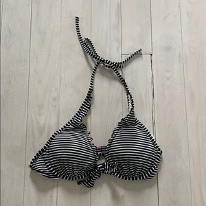 New! Bikini top, black and white striped with Pads